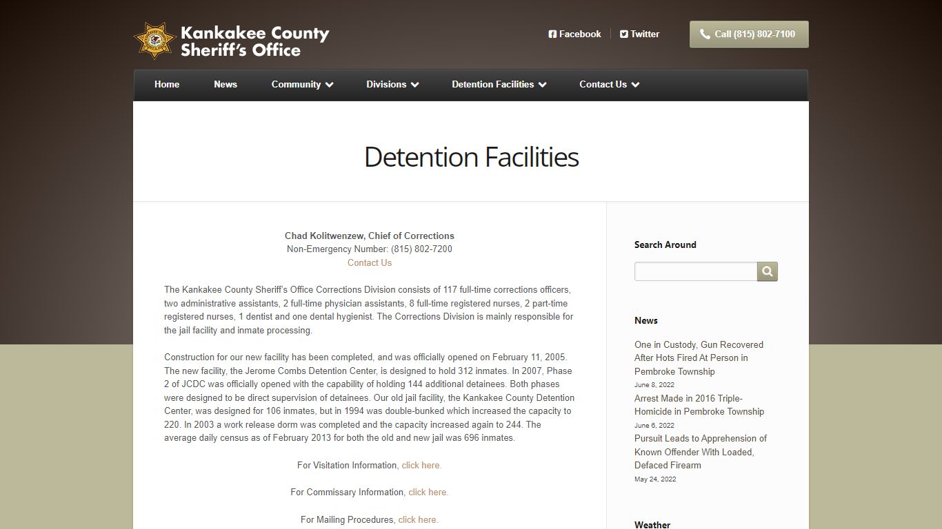 Detention Facilities | Kankakee County Sheriff